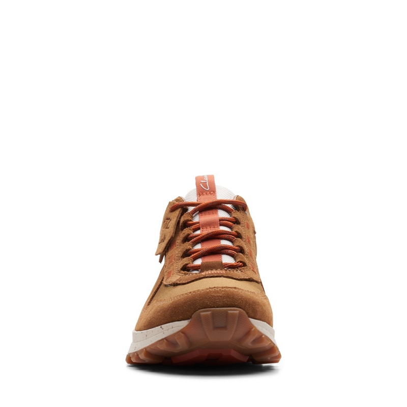 Brown Clarks ATL Trek Walk Cognac Combi Men's Sneakers | 38267-NTGC