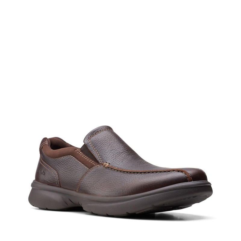 Brown Clarks Bradley Step Tumb Men's Loafers | 37804-RDIU