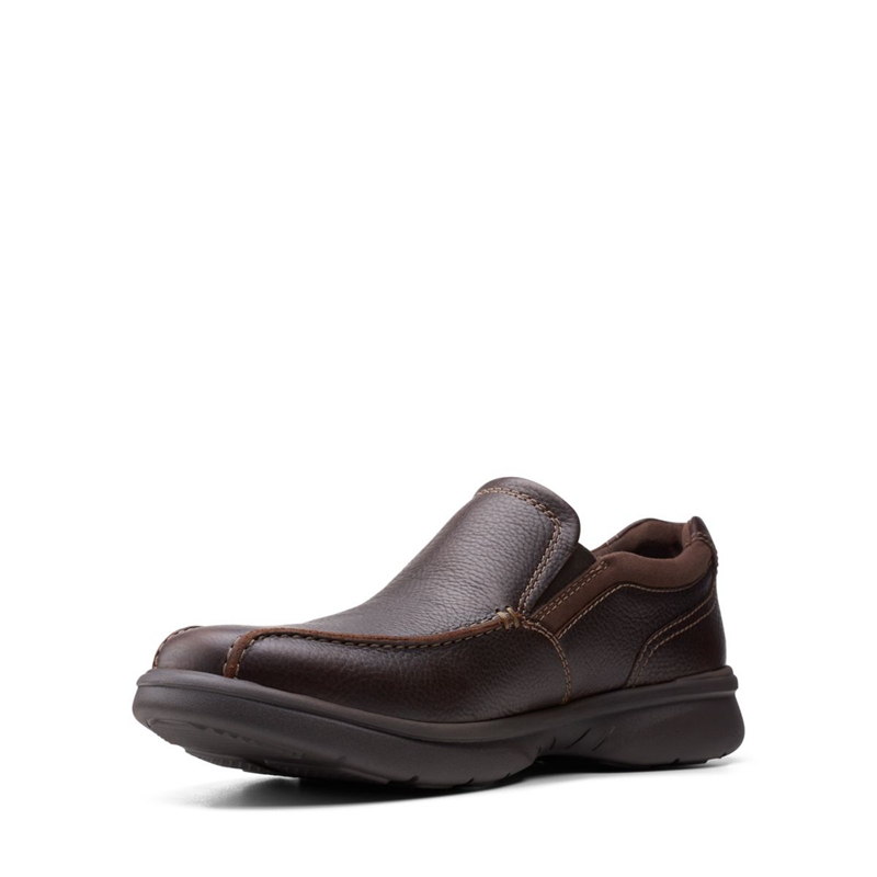 Brown Clarks Bradley Step Tumb Men's Loafers | 37804-RDIU