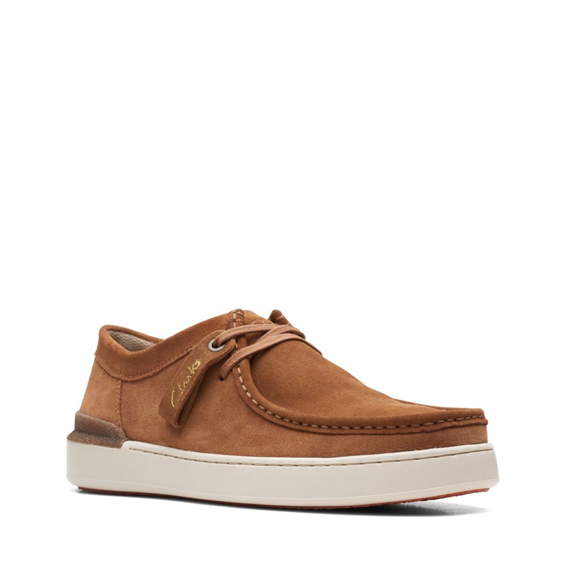 Brown Clarks Court Lite Wally Cognac Suede Men's Slip Ons | 27839-ICGR