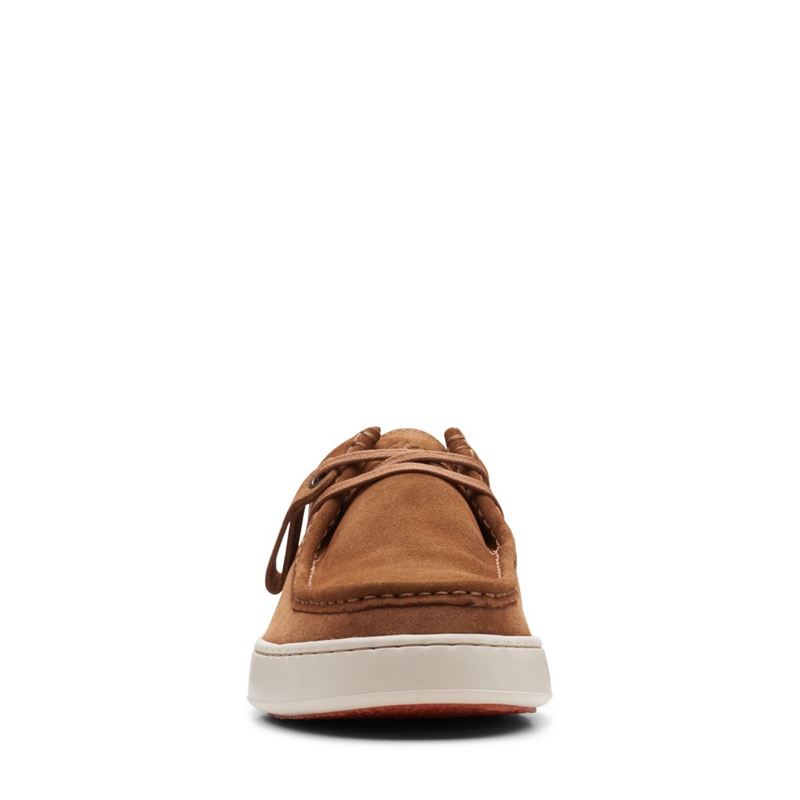 Brown Clarks Court Lite Wally Cognac Suede Men's Slip Ons | 27839-ICGR