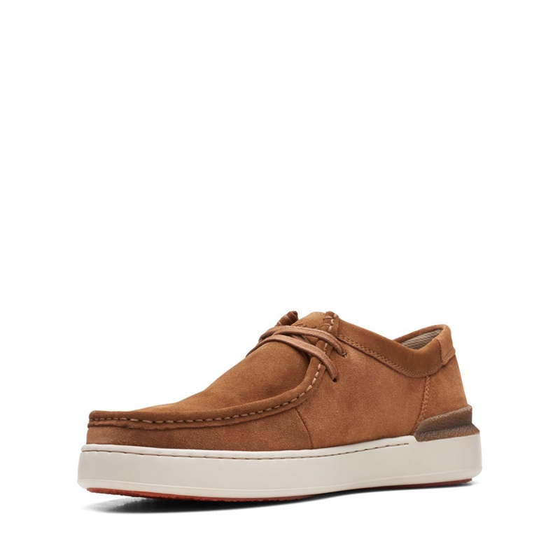 Brown Clarks Court Lite Wally Cognac Suede Men's Slip Ons | 27839-ICGR