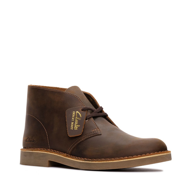 Brown Clarks Evo Beeswax Leather Men's Ankle Boots | 54103-GSEJ