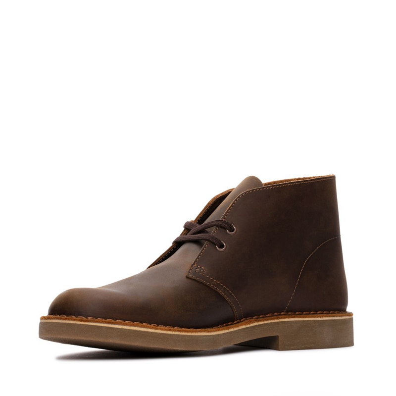 Brown Clarks Evo Beeswax Leather Men's Ankle Boots | 54103-GSEJ