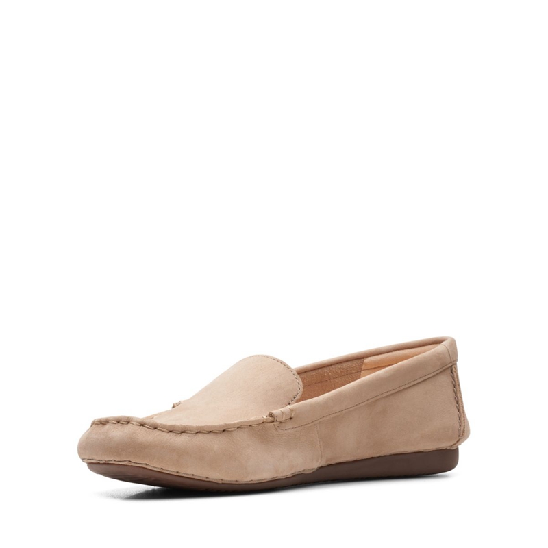 Brown Clarks Freckle Walk Sand Nubuck Women's Flat Shoes | 17905-TDVQ