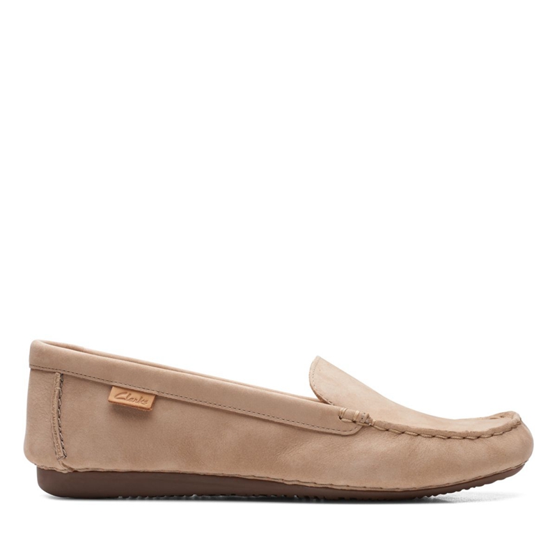 Brown Clarks Freckle Walk Sand Nubuck Women\'s Flat Shoes | 17905-TDVQ