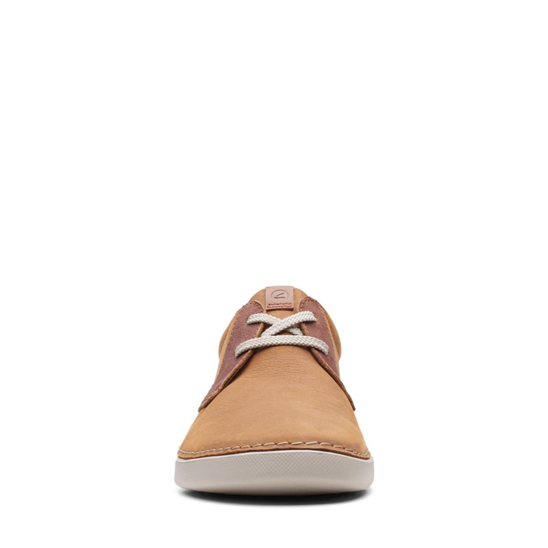 Brown Clarks Gereld Low Tan Leather Men's Slip Ons | 98607-LERO