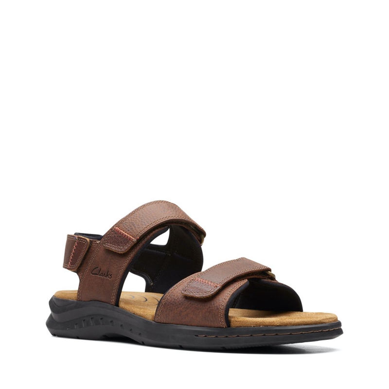 Brown Clarks Hapsford Creek Tumb Men's Sandals | 36704-OXSC