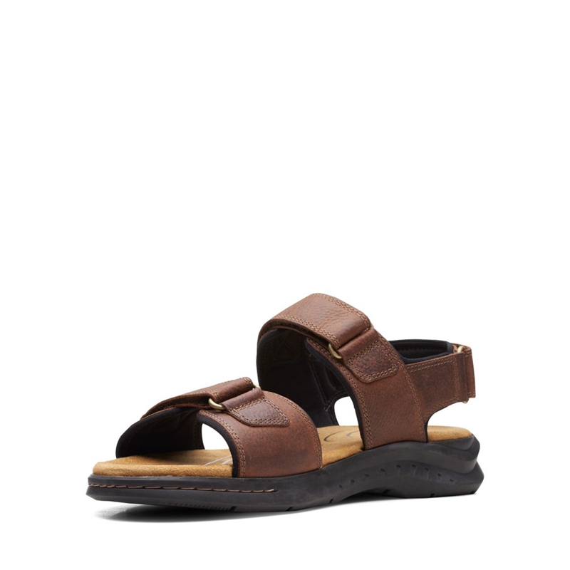 Brown Clarks Hapsford Creek Tumb Men's Sandals | 36704-OXSC