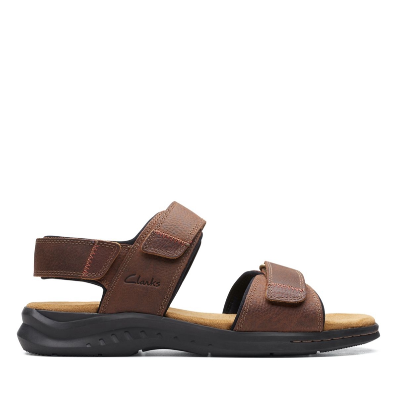 Brown Clarks Hapsford Creek Tumb Men\'s Sandals | 36704-OXSC