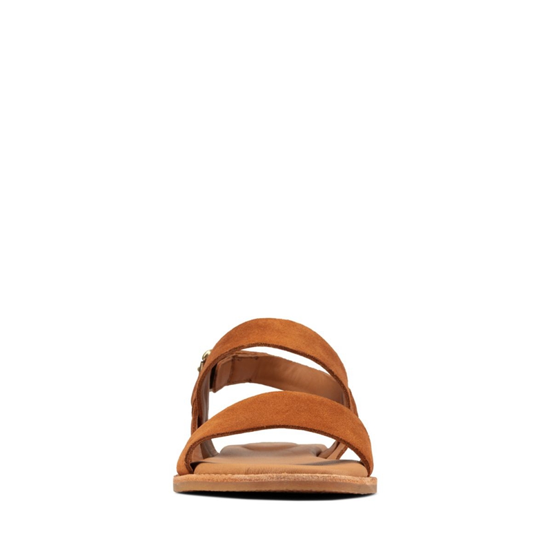 Brown Clarks Karsea Strap Suede Women's Sandals | 81530-WNTI