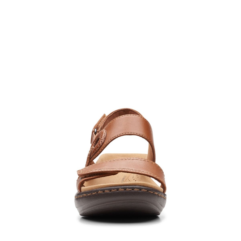 Brown Clarks Merliah Opal Leather Women's Sandals | 34190-SBDR