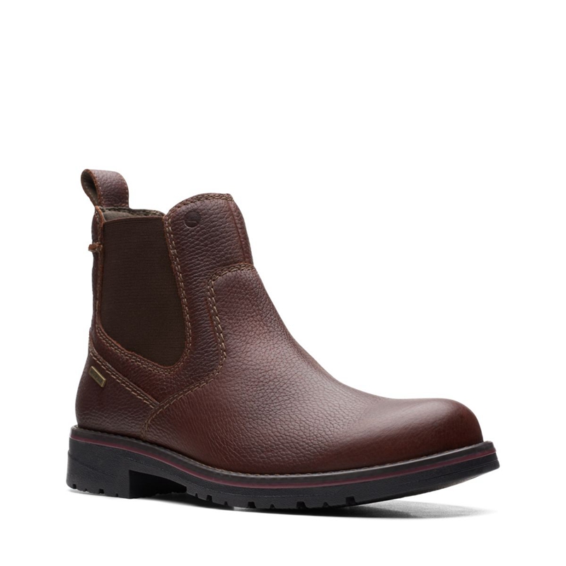 Brown Clarks Morris Up Tumb Men's Chelsea Boots | 01398-PCNX