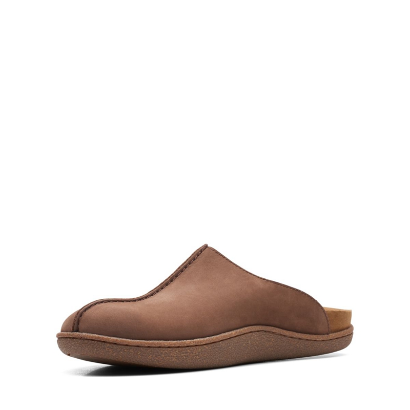 Brown Clarks Pilton Ease Nubuck Men's Slippers | 09218-OUPK