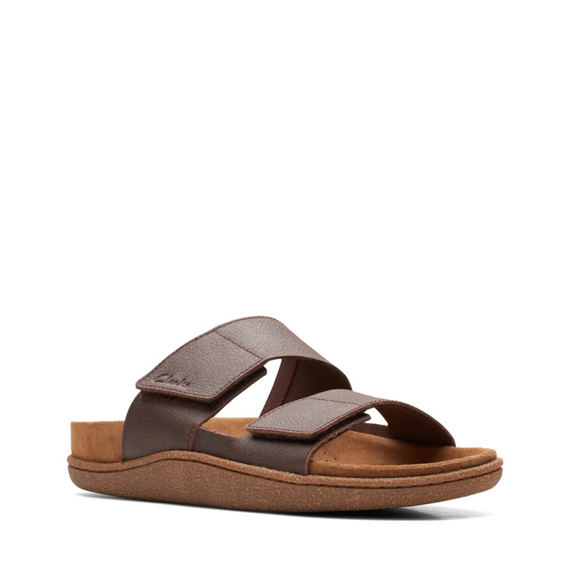 Brown Clarks Pilton Strap Nubuck Men's Sandals | 52301-NSZH