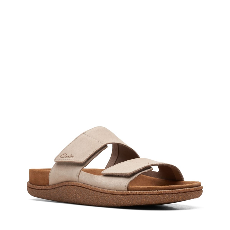 Brown Clarks Pilton Strap Sand Suede Men's Sandals | 12745-LPTH