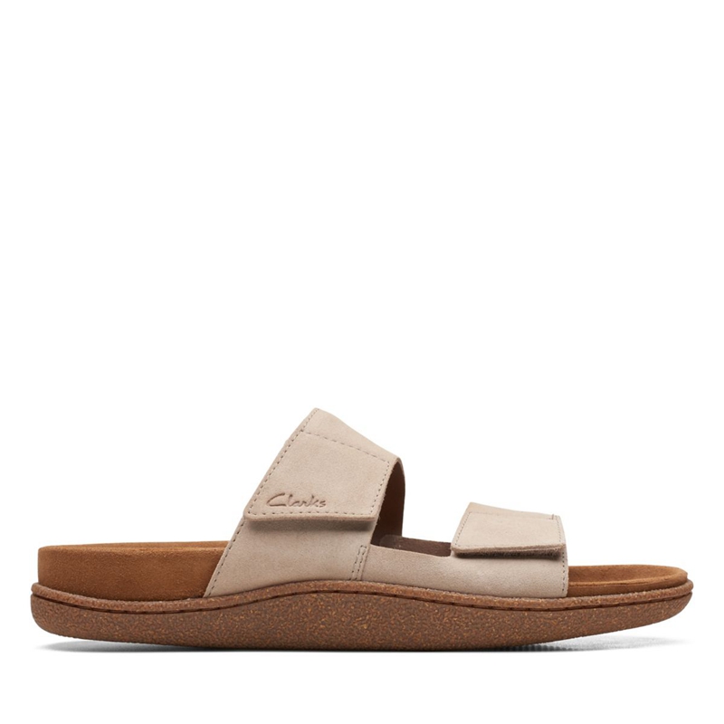 Brown Clarks Pilton Strap Sand Suede Men\'s Sandals | 12745-LPTH