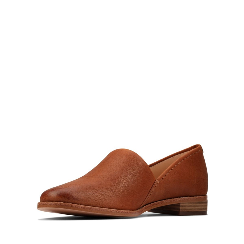 Brown Clarks Pure Easy Leather Women's Pumps | 04978-EHWL