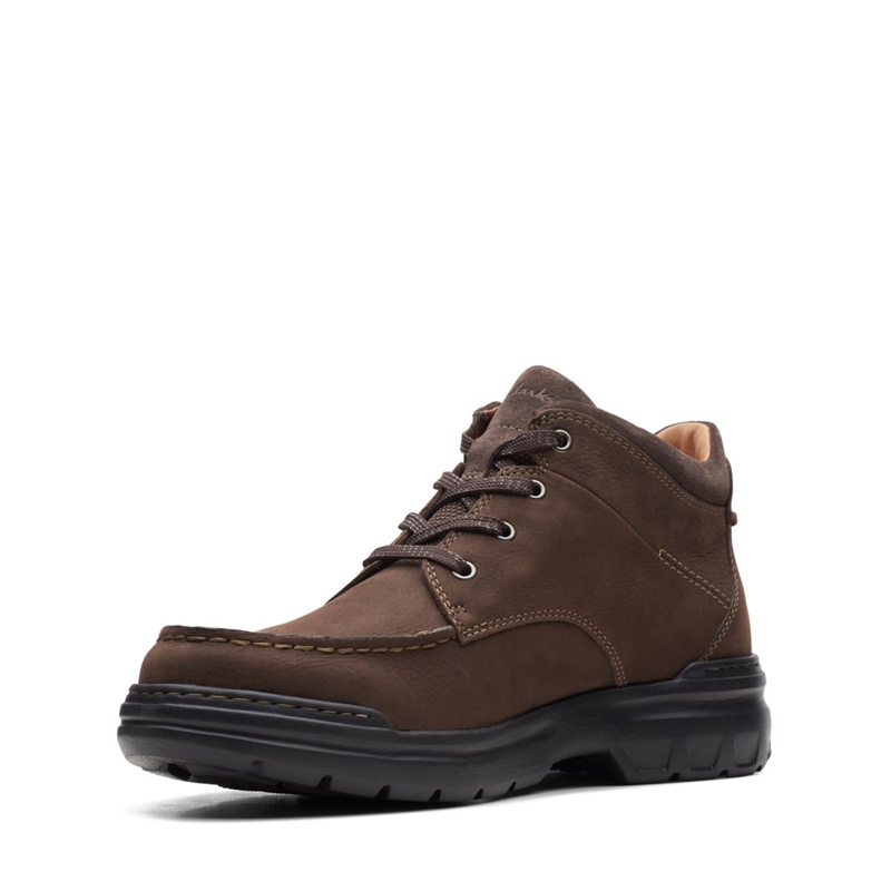 Brown Clarks Rockie 2 HI GORE-TEX Nubuck Men's Ankle Boots | 61082-GEKH