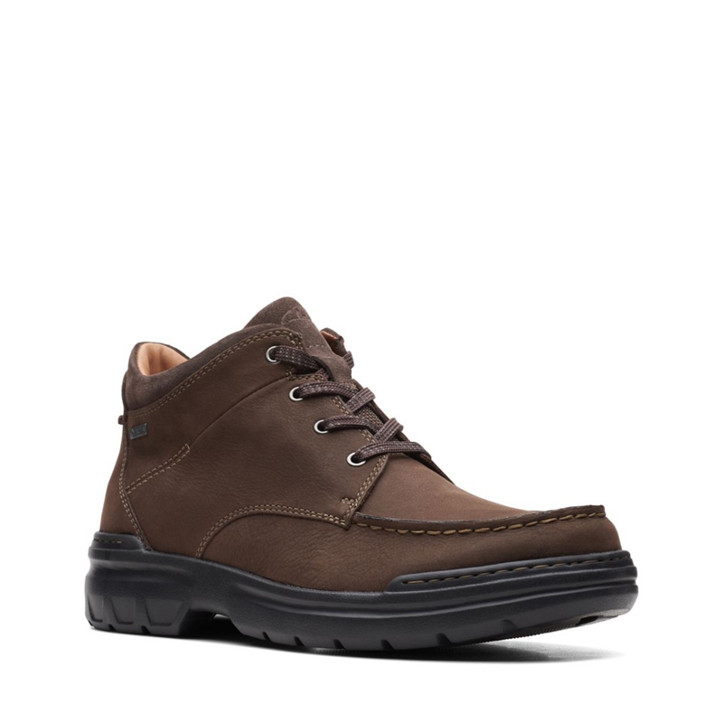 Brown Clarks Rockie 2 HI GORE-TEX Nubuck Men's Chukka Boots | 73082-CQZG