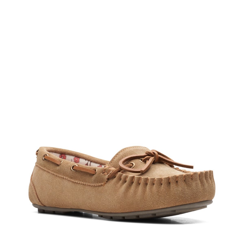 Brown Clarks Romsy Mae Tan Women's Flat Shoes | 83917-COYV