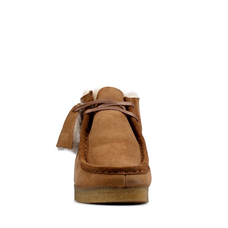 Brown Clarks Tan Wlined Lea Women's Desert Boots | 62985-ZPAD