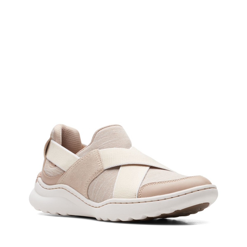 Brown Clarks Teagan Go Sand Combi Women's Slip Ons | 20198-NCKD