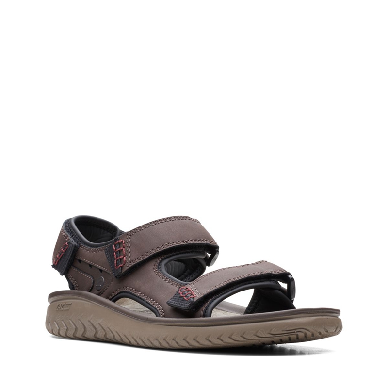 Brown Clarks Wesley Bay Men's Sandals | 14960-ENRP