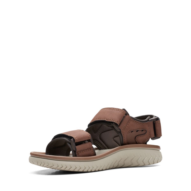 Brown Clarks Wesley Bay Men's Sandals | 63874-QHAG