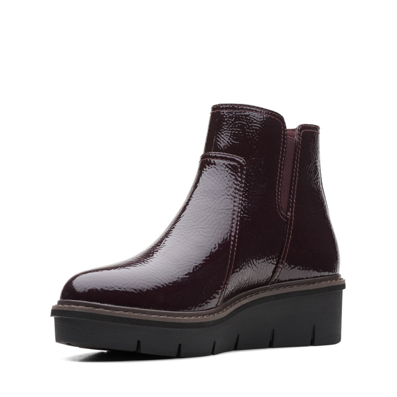 Burgundy Clarks Airabell Zip Women's Ankle Boots | 29548-JZHX