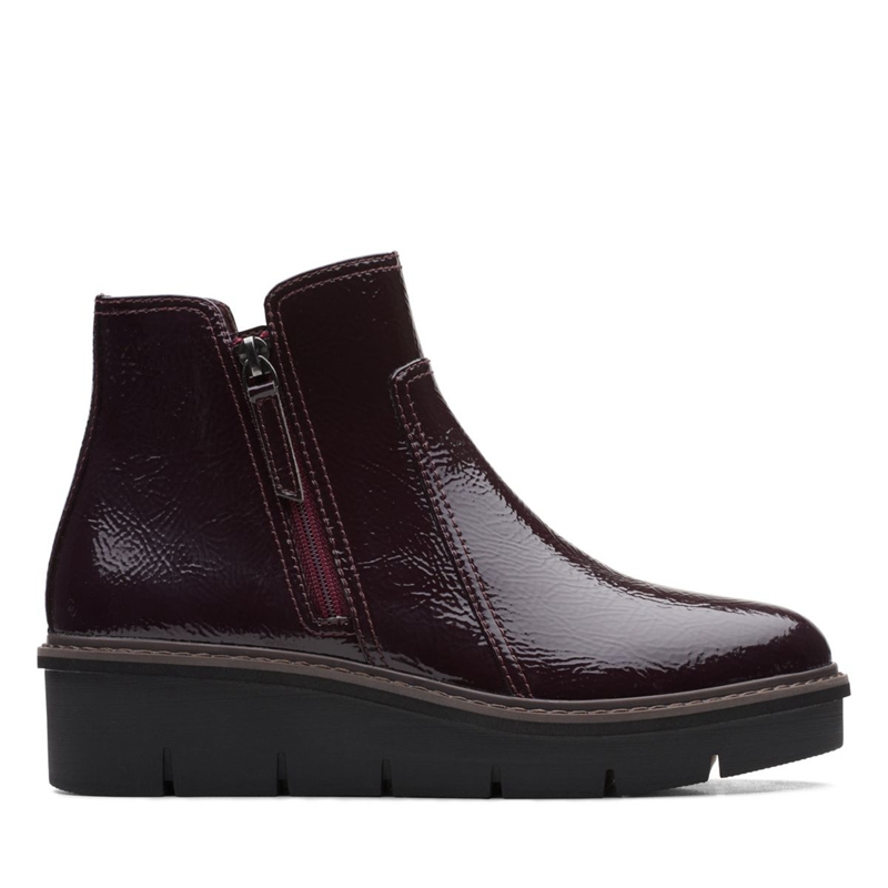 Burgundy Clarks Airabell Zip Women\'s Ankle Boots | 29548-JZHX