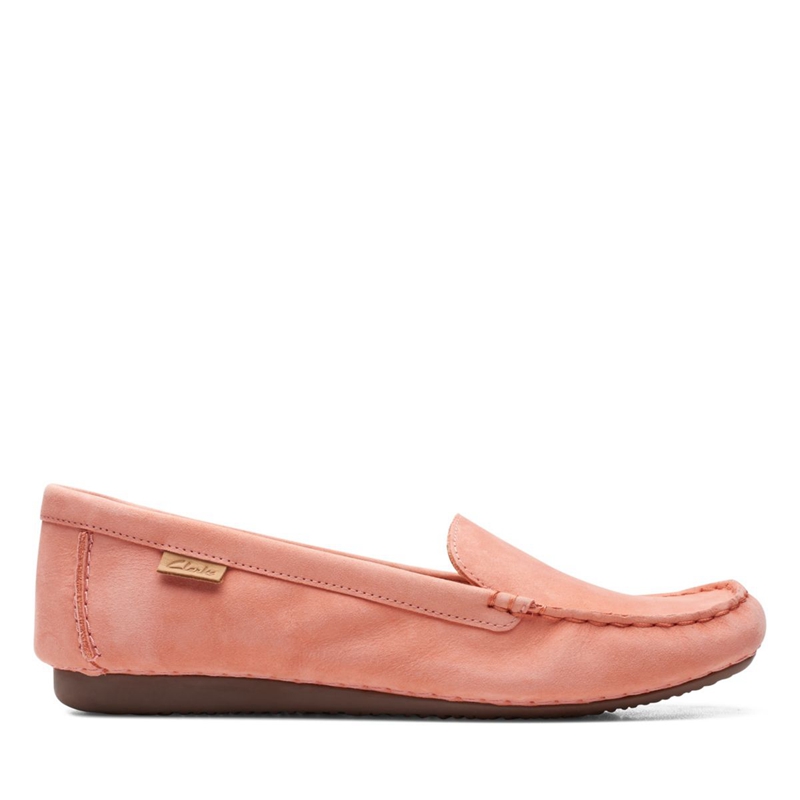 Coral Clarks Freckle Walk Peach Nubuck Women\'s Flat Shoes | 96582-CSBU