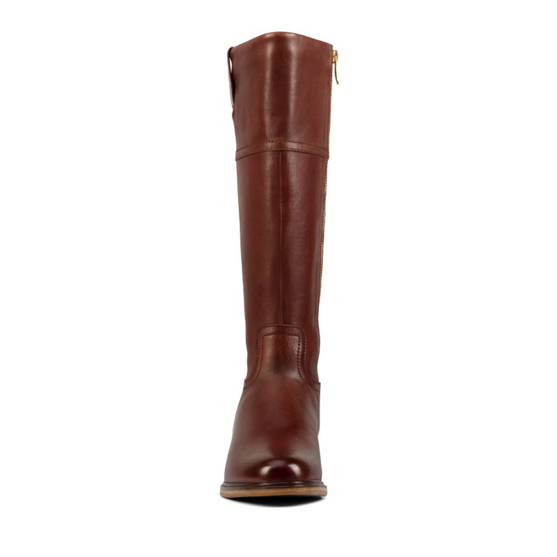 Dark Brown Clarks Clarkdale Hi Lea Women's Knee High Boots | 12978-JSNP