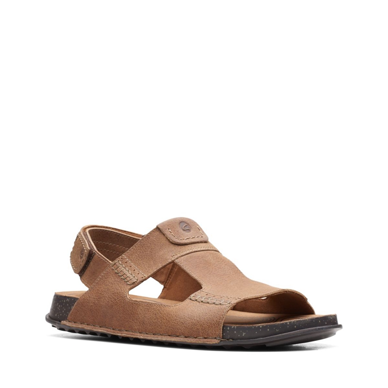 Dark Brown Clarks Crestview Bay Lea Men's Sandals | 25463-WMVN