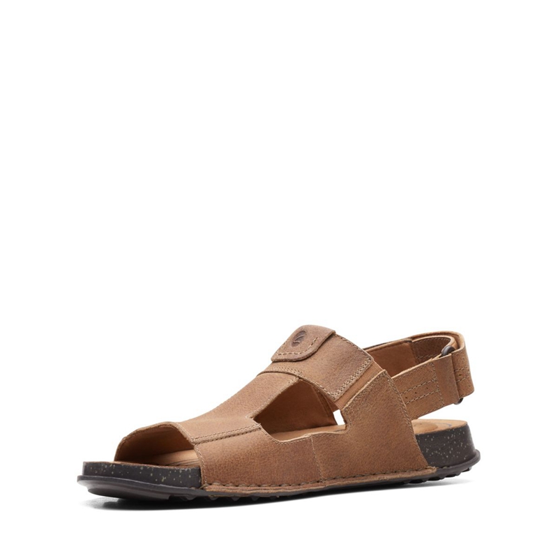 Dark Brown Clarks Crestview Bay Lea Men's Sandals | 25463-WMVN