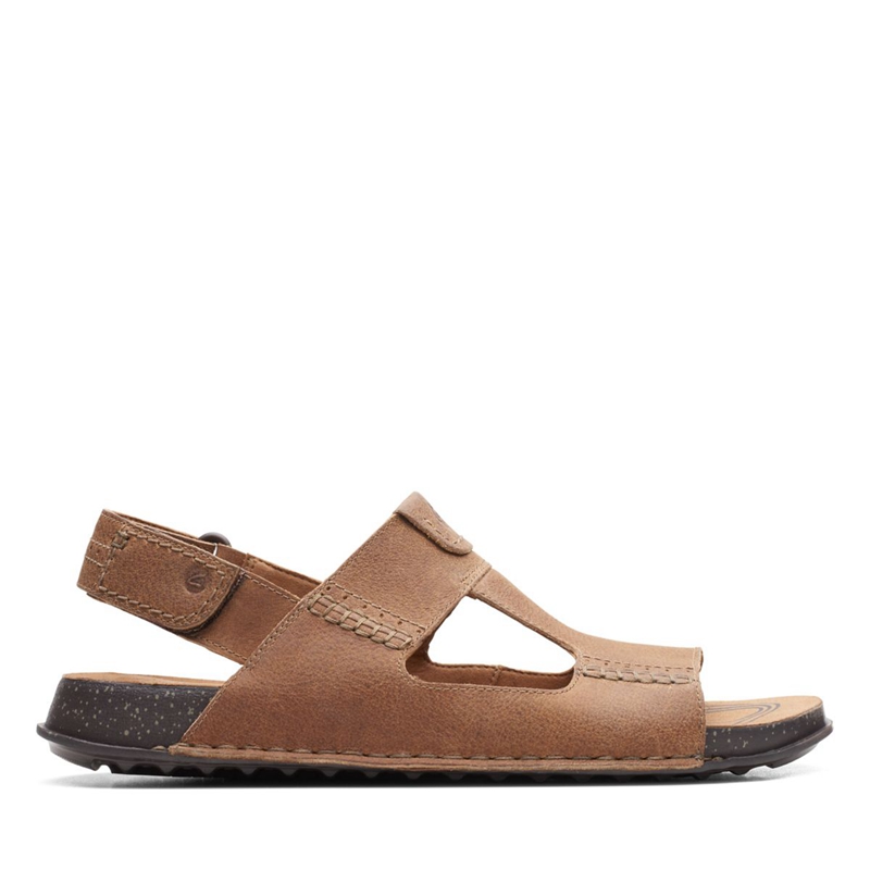 Dark Brown Clarks Crestview Bay Lea Men\'s Sandals | 25463-WMVN