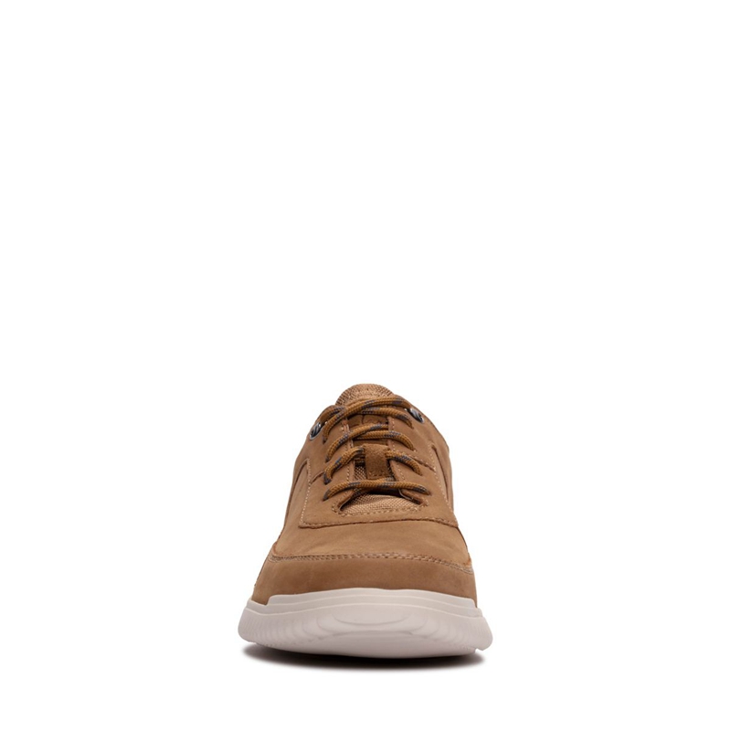 Dark Brown Clarks Donaway Lace Nubuck Men's Sneakers | 39540-YIAC