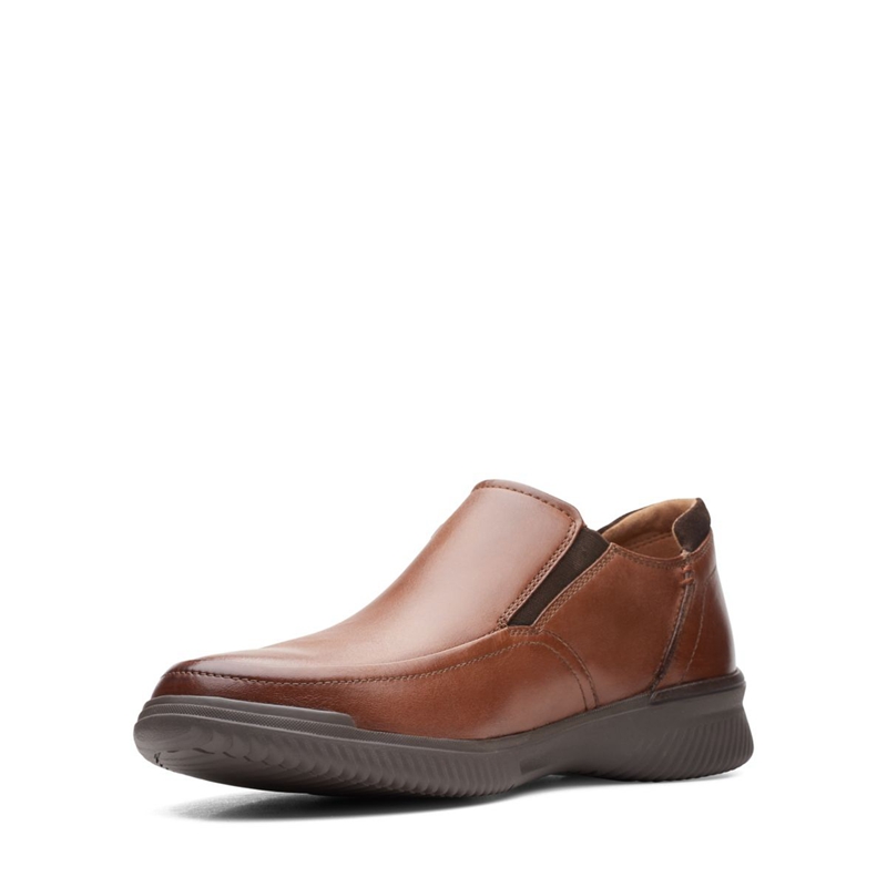 Dark Brown Clarks Donaway Step Lea Men's Dress Shoes | 07254-NKQH