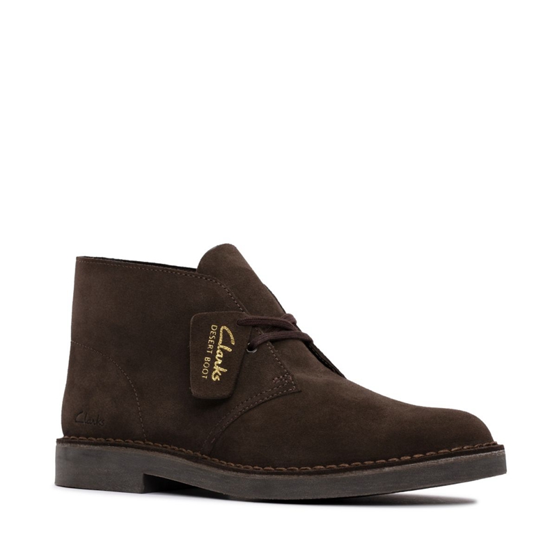 Dark Brown Clarks Evo Suede Men's Ankle Boots | 74603-ZVNY