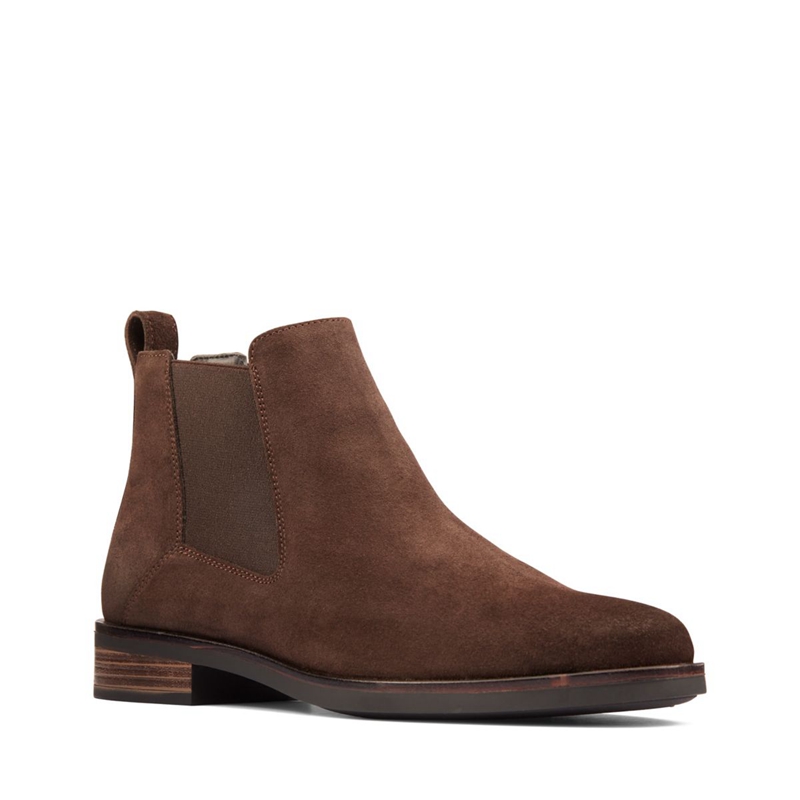 Dark Brown Clarks Memi Top Suede Women's Chelsea Boots | 40265-IKFW