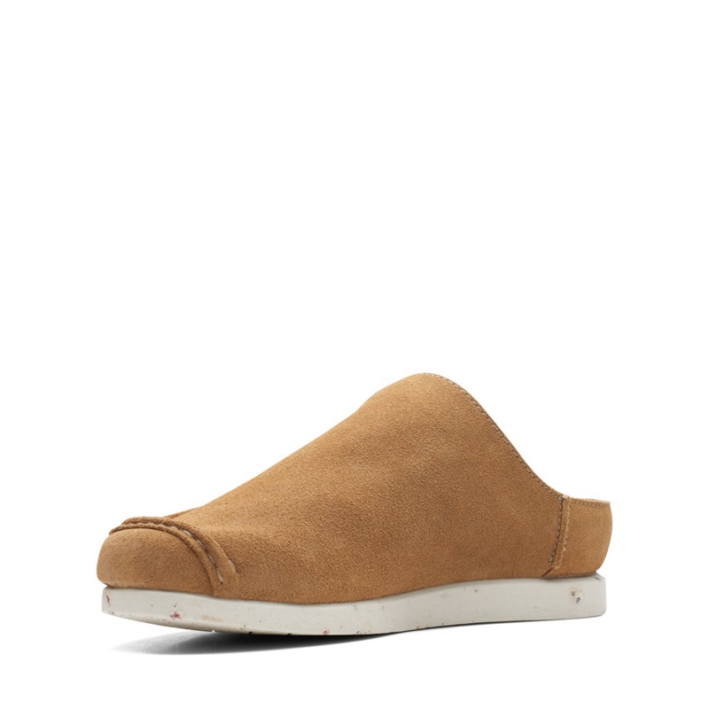 Dark Brown Clarks ShacreLite Sun Suede Men's Slippers | 04831-DCEL