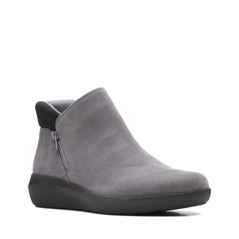 Dark Grey Clarks Kayleigh Mid Sde Women's Chukka Boots | 95607-DUXQ