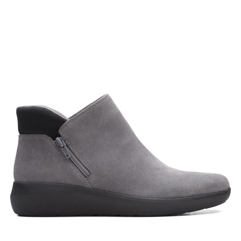 Dark Grey Clarks Kayleigh Mid Sde Women\'s Chukka Boots | 95607-DUXQ