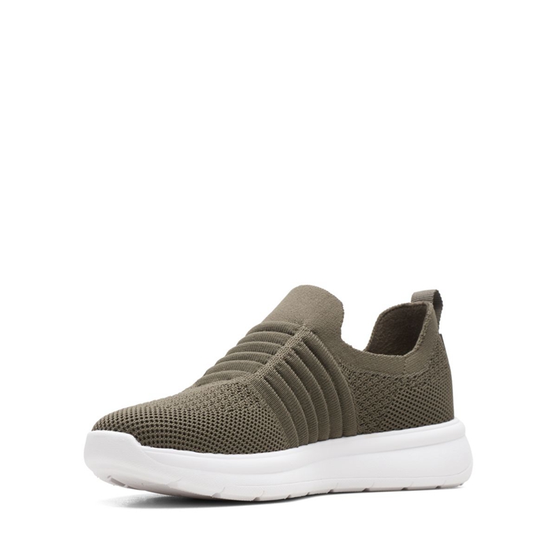 Dark Olive Clarks Ezera Walk Women's Slip Ons | 59860-IGBA