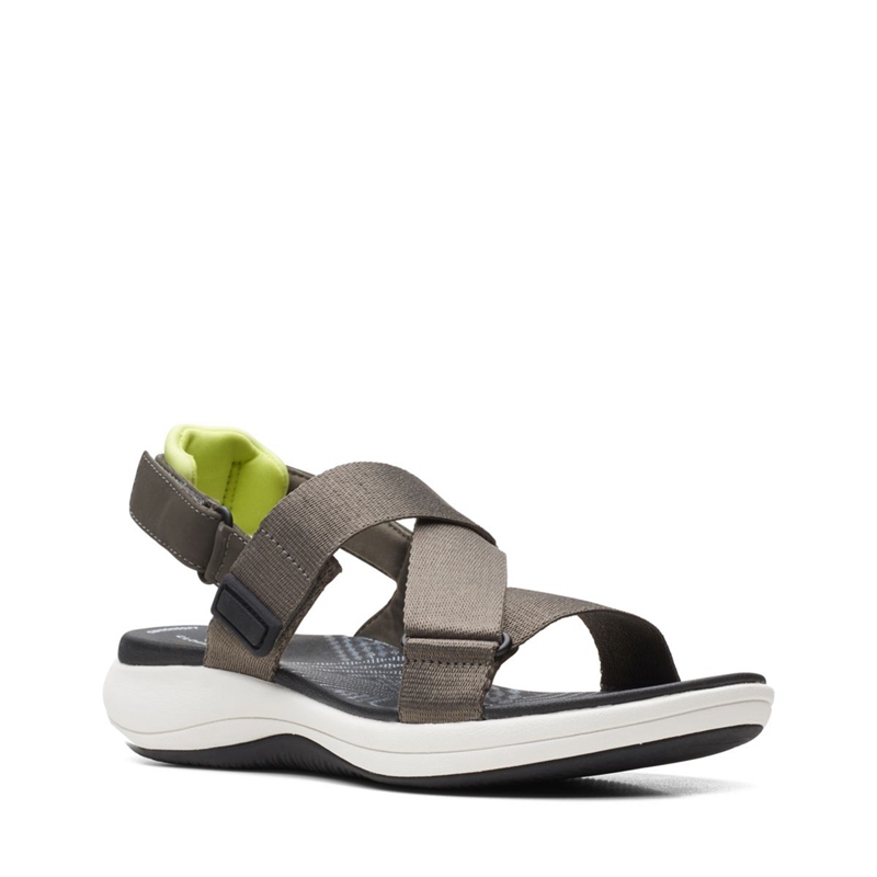 Dark Olive Clarks Mira Sun Women's Sandals | 23074-CUSY