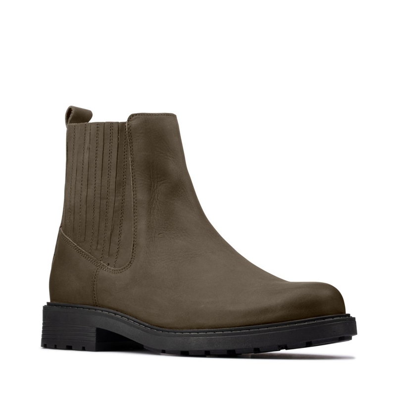 Dark Olive Clarks Orinoco2 Mid Lea Women's Chelsea Boots | 58497-KLSJ