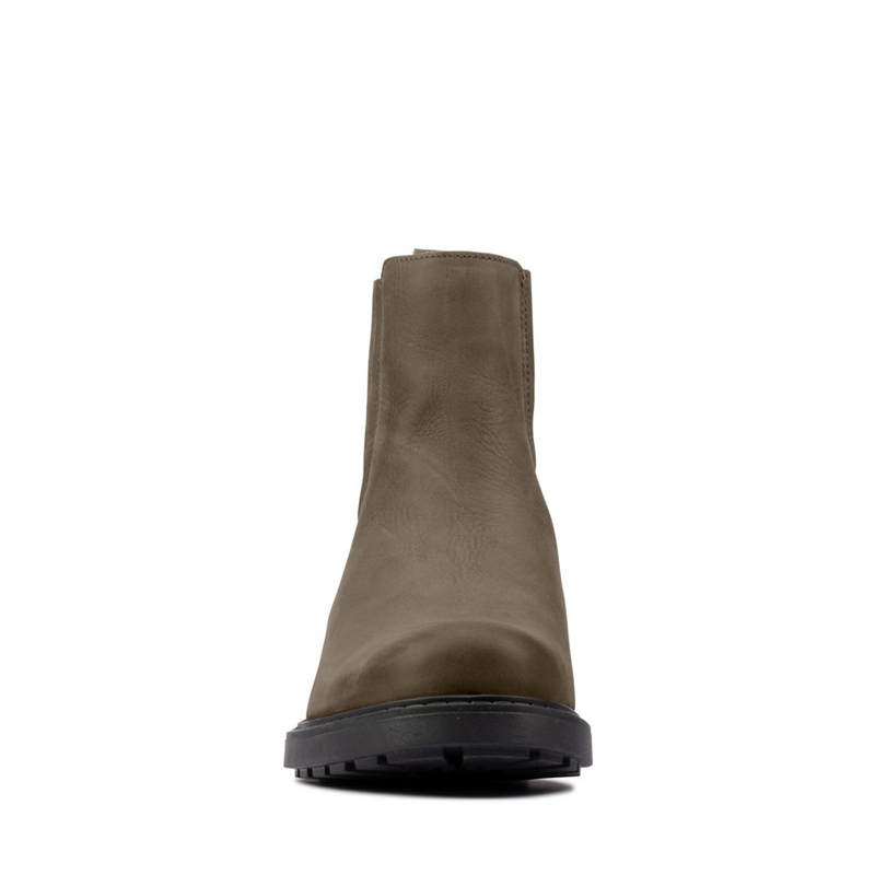 Dark Olive Clarks Orinoco2 Mid Lea Women's Chelsea Boots | 58497-KLSJ