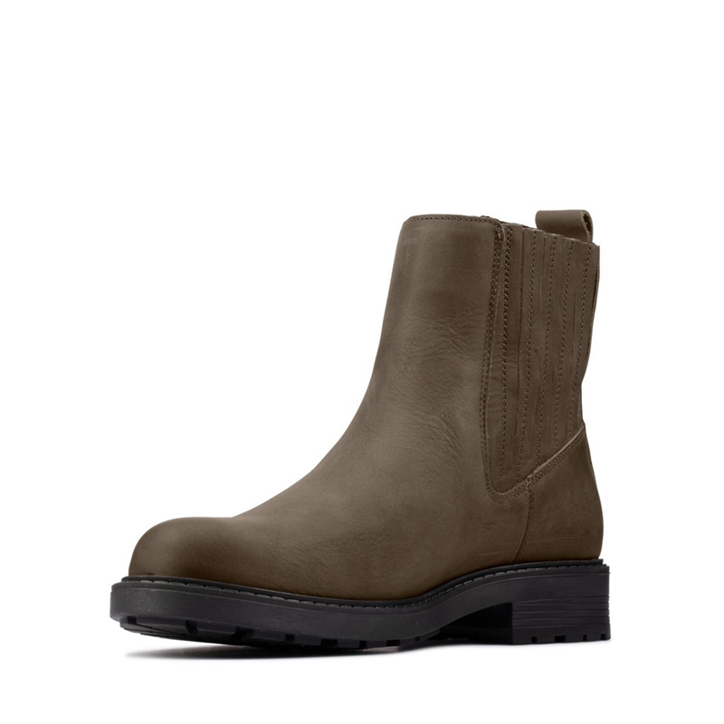 Dark Olive Clarks Orinoco2 Mid Lea Women's Chelsea Boots | 58497-KLSJ