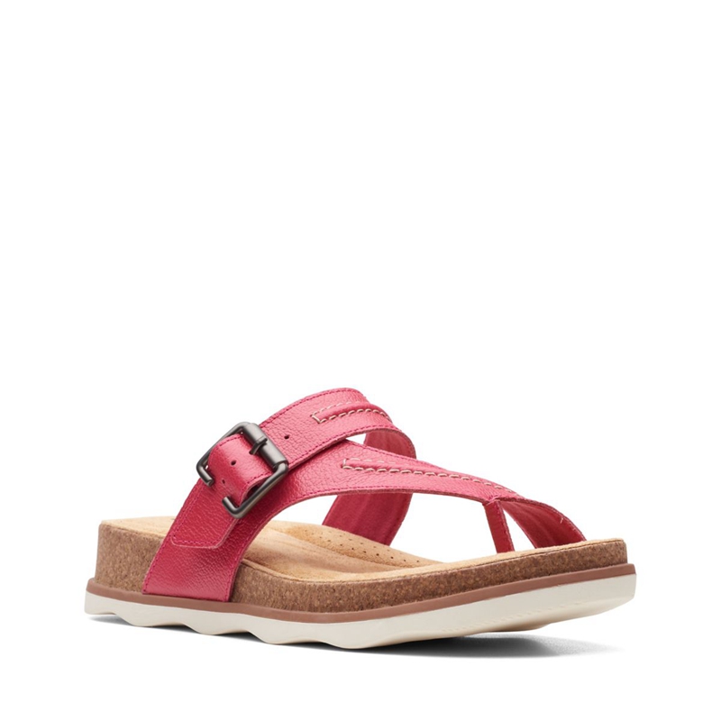 Fuchsia Clarks Brynn Madi Leather Women's Sandals | 29518-BYOV