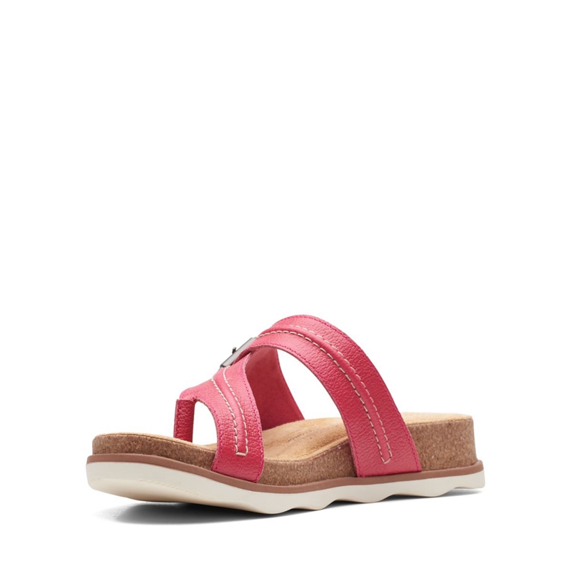 Fuchsia Clarks Brynn Madi Leather Women's Sandals | 29518-BYOV